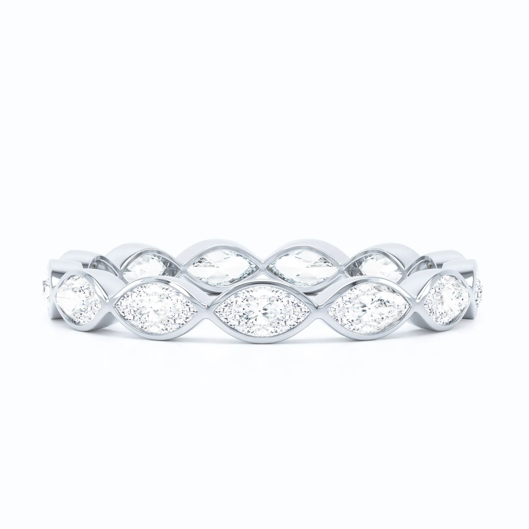 Mini Marquise Bezel Wedding Band