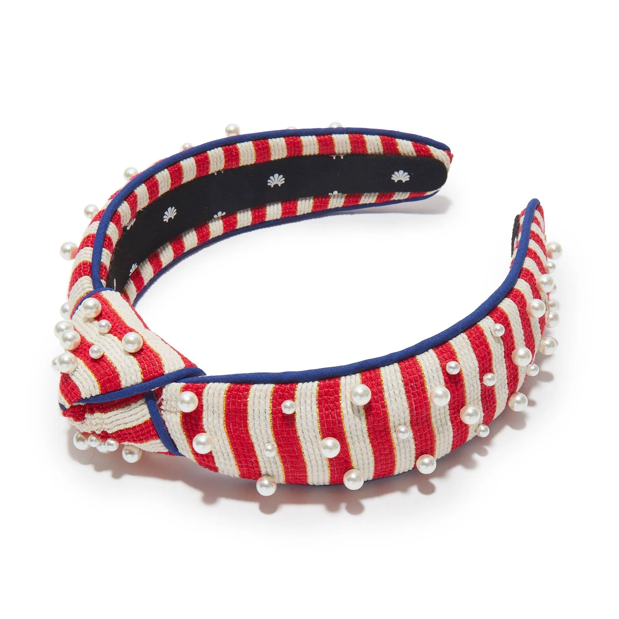 MULTI STRIPE PEARL SLIM KNOTTED HEADBAND