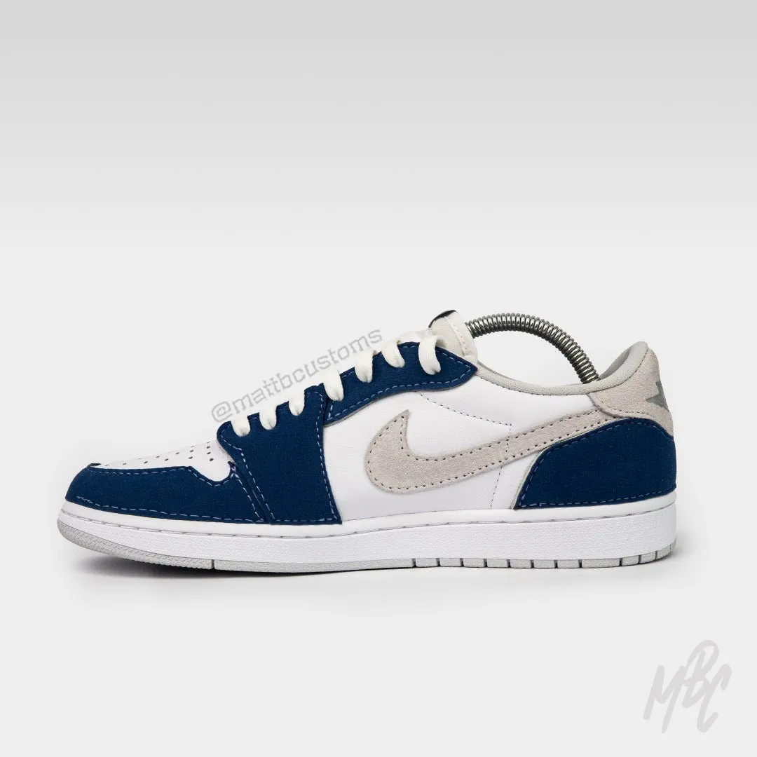 Navy Reverse Swoosh - Jordan 1 Low Custom