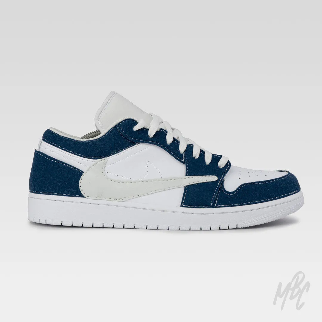 Navy Reverse Swoosh - Jordan 1 Low Custom