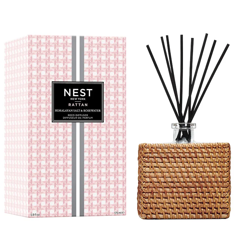 NEST FRAGRANCES | Rattan Himalayan Salt & Rosewater Reed Diffuser