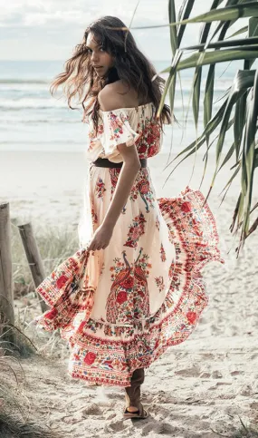 Off The Shoulder Floral Maxi Dress