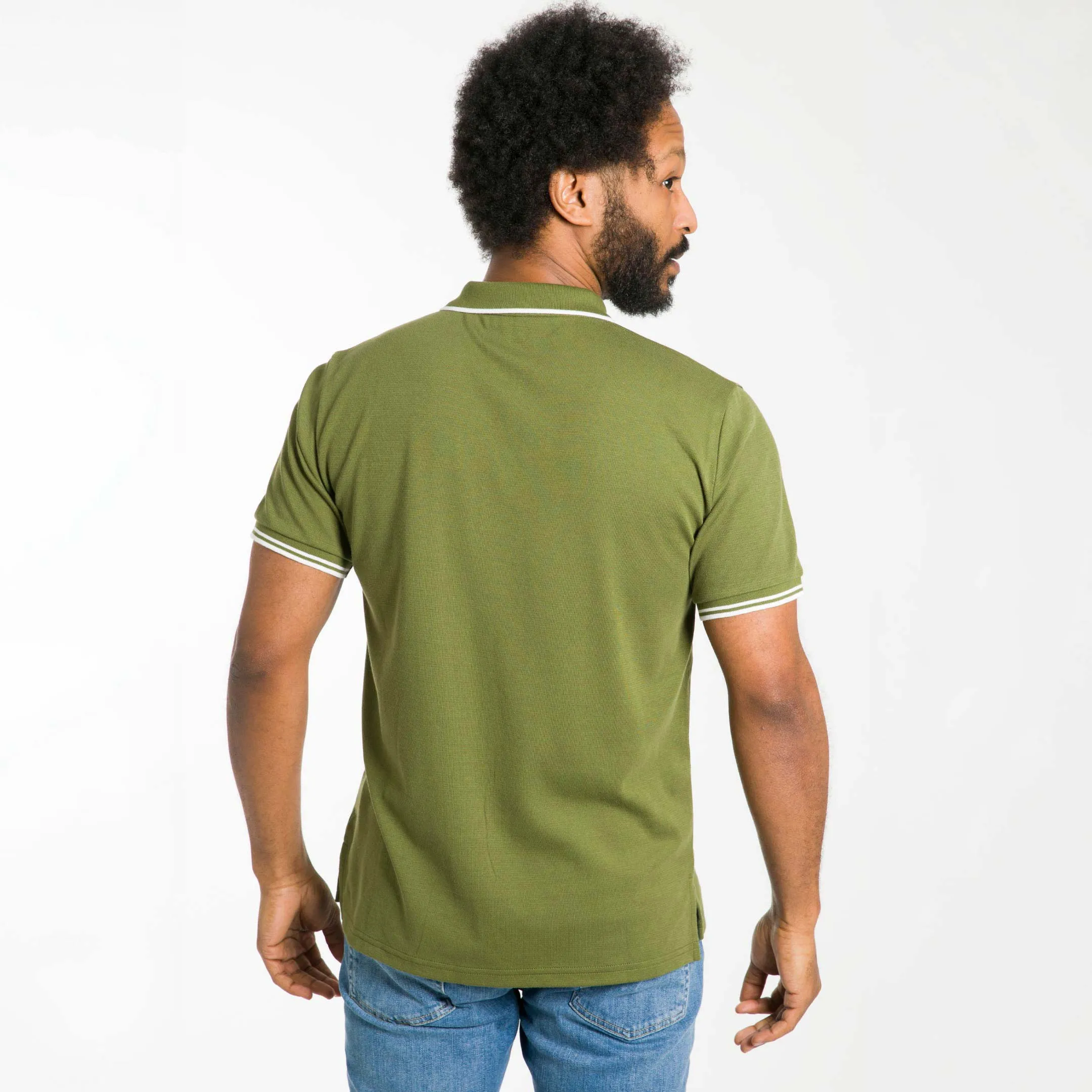 Olive Micro Pique Polo