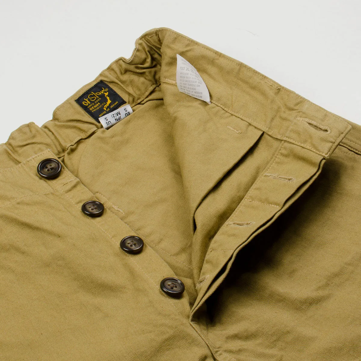 orSlow - French Work Pants - Khaki Herringbone Twill