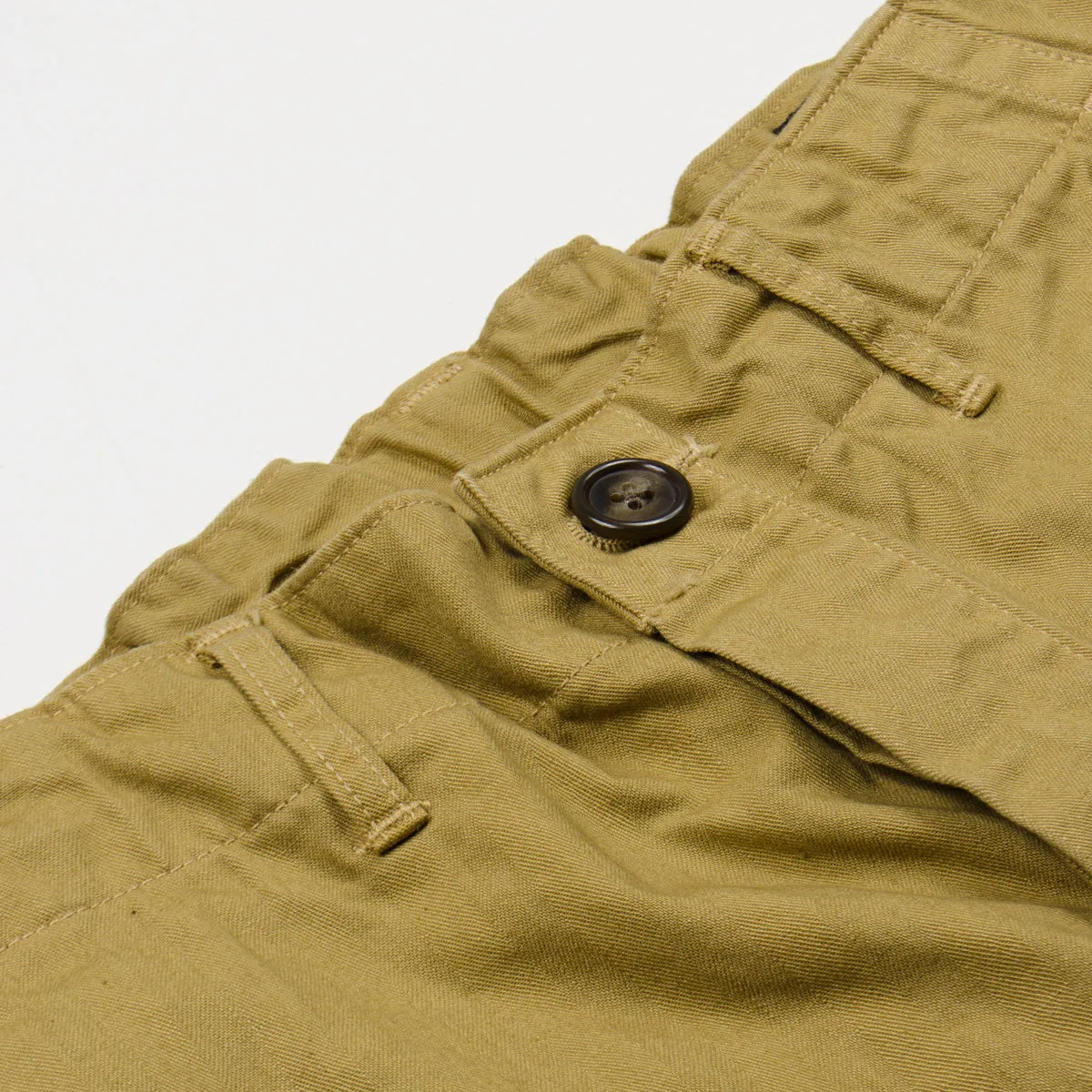 orSlow - French Work Pants - Khaki Herringbone Twill