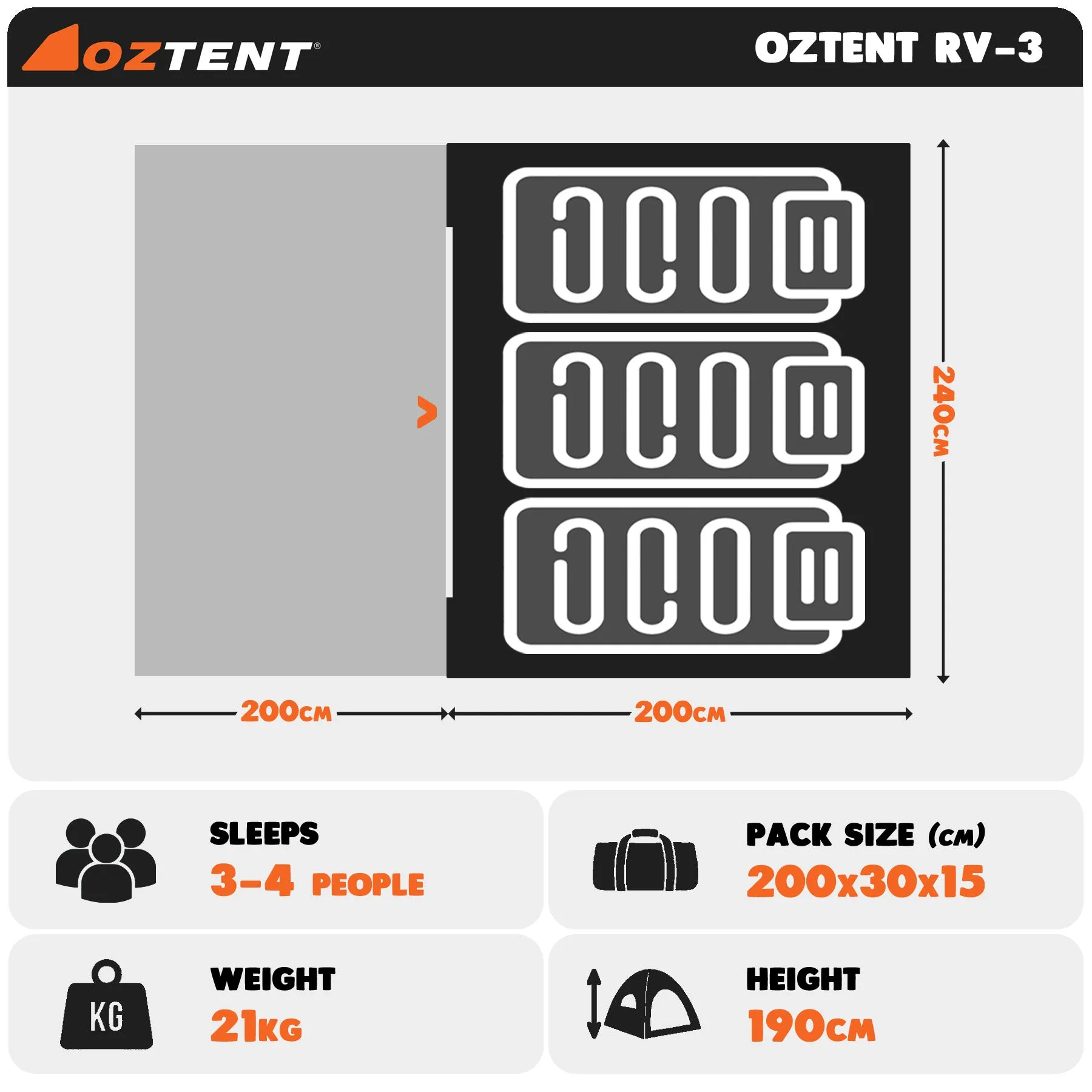 Oztent RV-3 Touring Tent