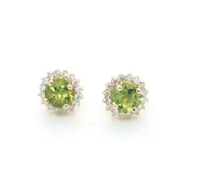 Peridot and Diamond Earrings