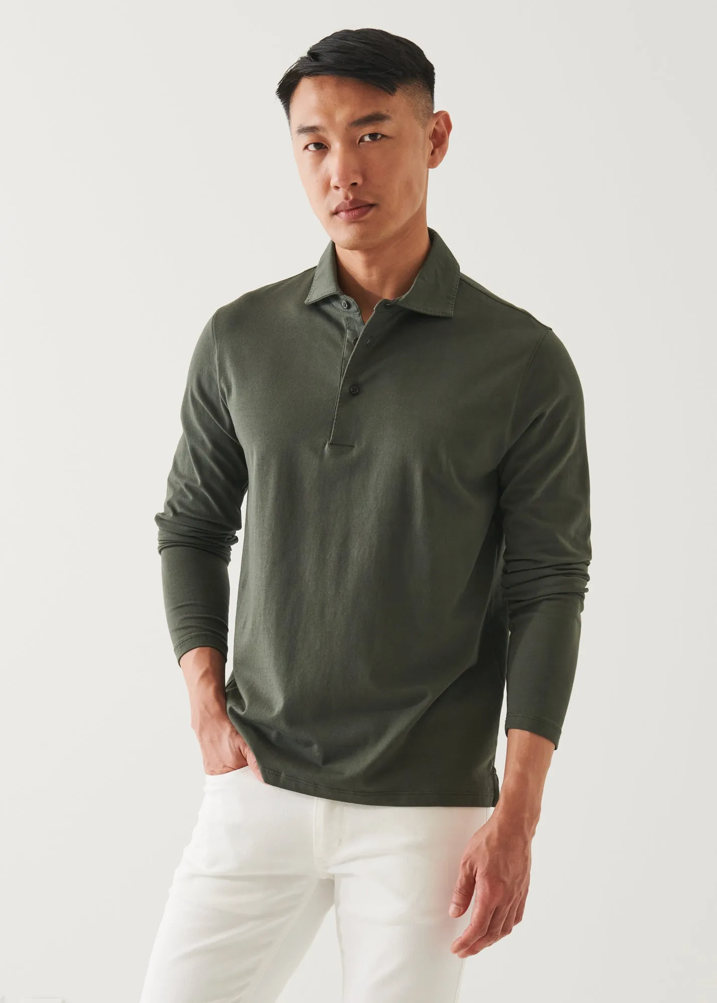 PIMA COTTON STRETCH LONG SLEEVE POLO