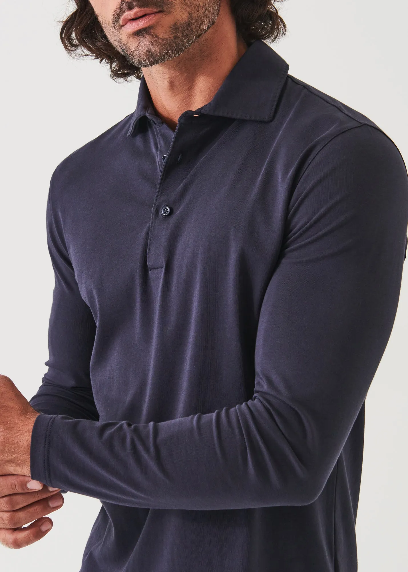 PIMA COTTON STRETCH LONG SLEEVE POLO