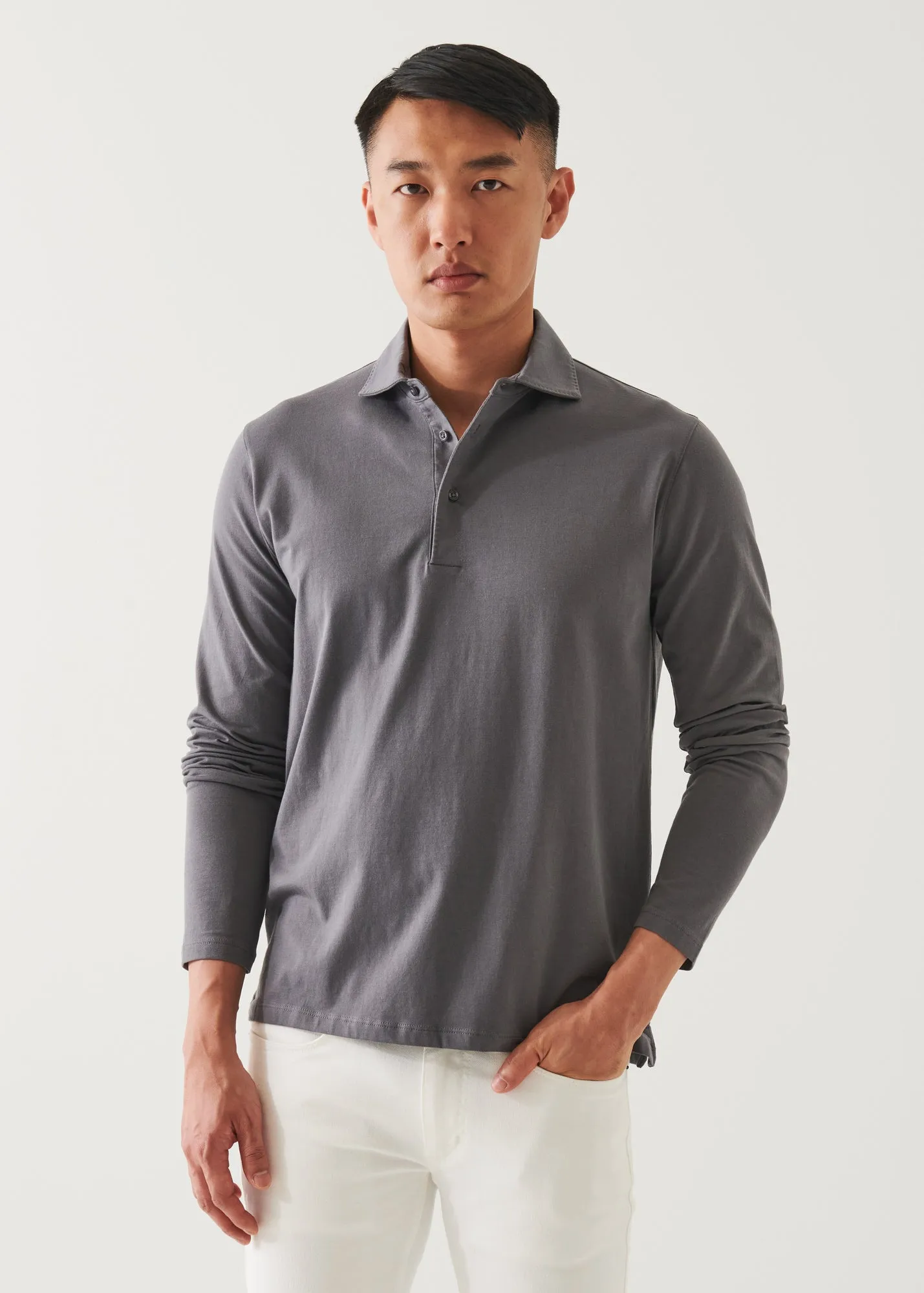 PIMA COTTON STRETCH LONG SLEEVE POLO