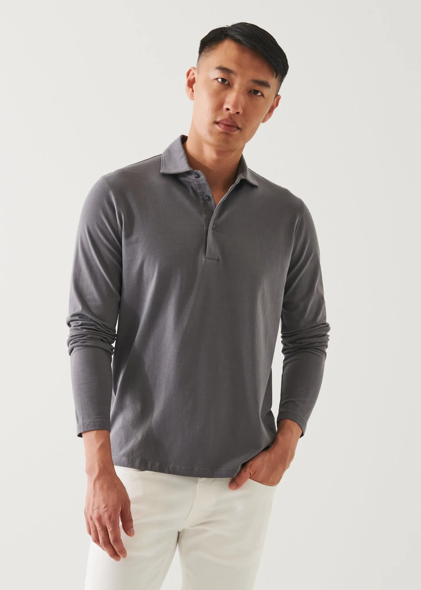 PIMA COTTON STRETCH LONG SLEEVE POLO