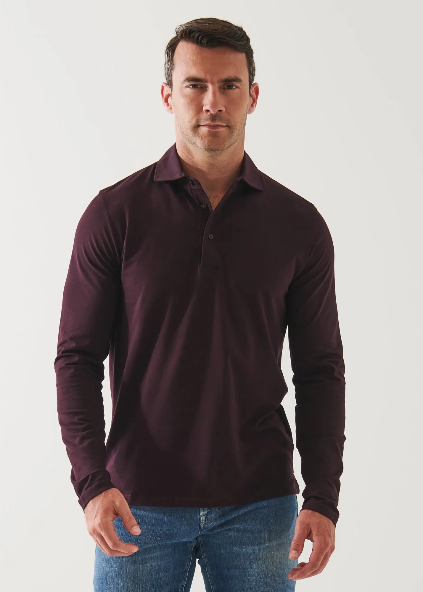 PIMA COTTON STRETCH LONG SLEEVE POLO