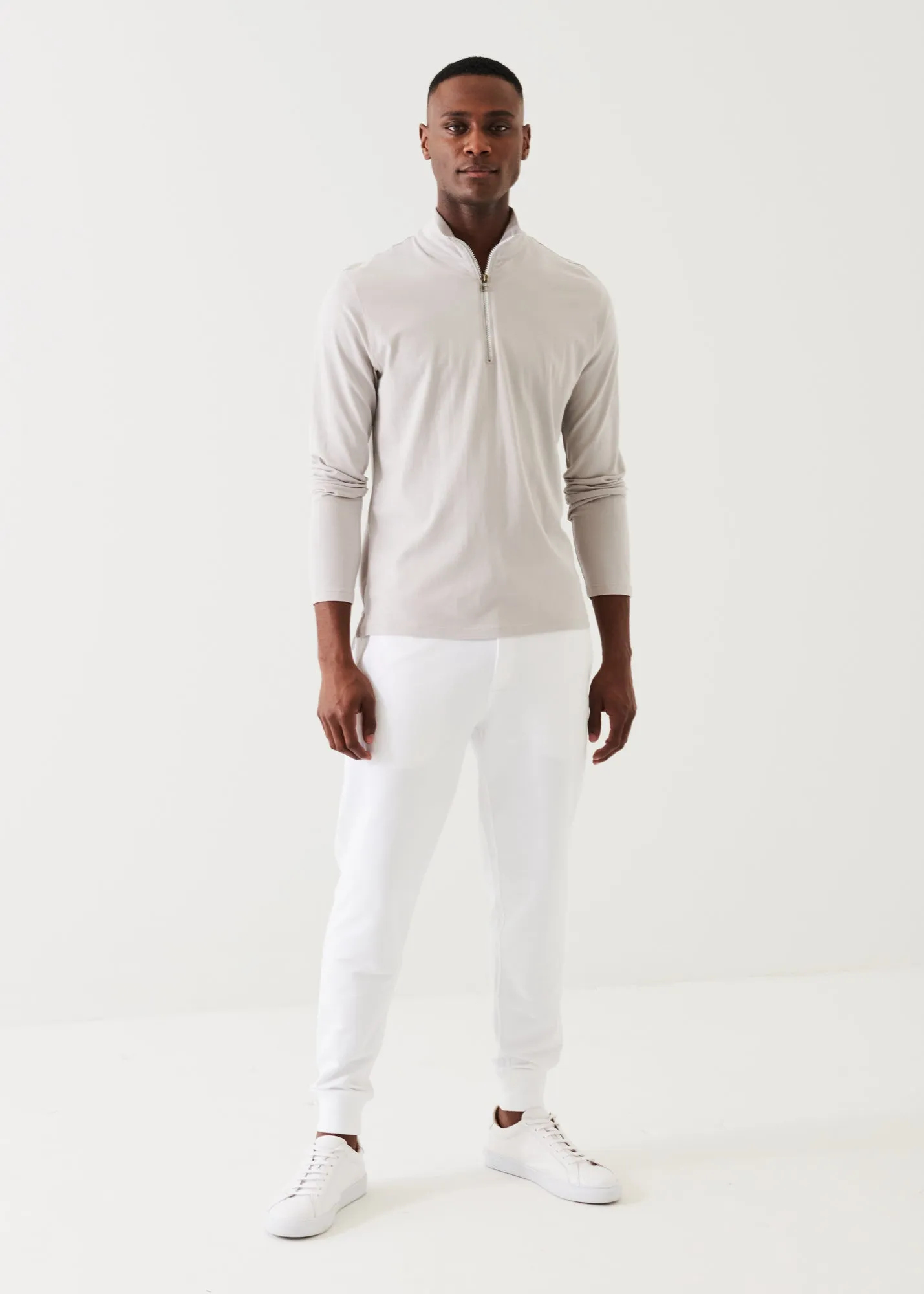 PIMA COTTON STRETCH ZIP MOCK