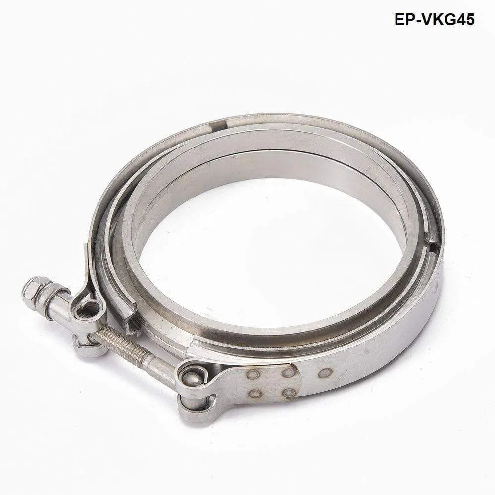 Racing Car T304 Stainless Steel V Band Clamp Flange Assembly For Exhaust Turbo Wastegate  4.5 OD Pipe EP-VKG45