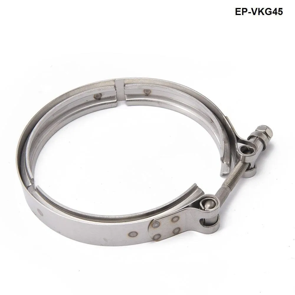 Racing Car T304 Stainless Steel V Band Clamp Flange Assembly For Exhaust Turbo Wastegate  4.5 OD Pipe EP-VKG45