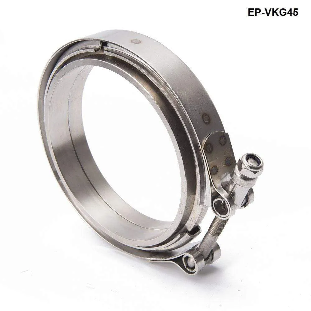 Racing Car T304 Stainless Steel V Band Clamp Flange Assembly For Exhaust Turbo Wastegate  4.5 OD Pipe EP-VKG45