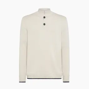 Rigaut long sleeved knitted polo in Cotton