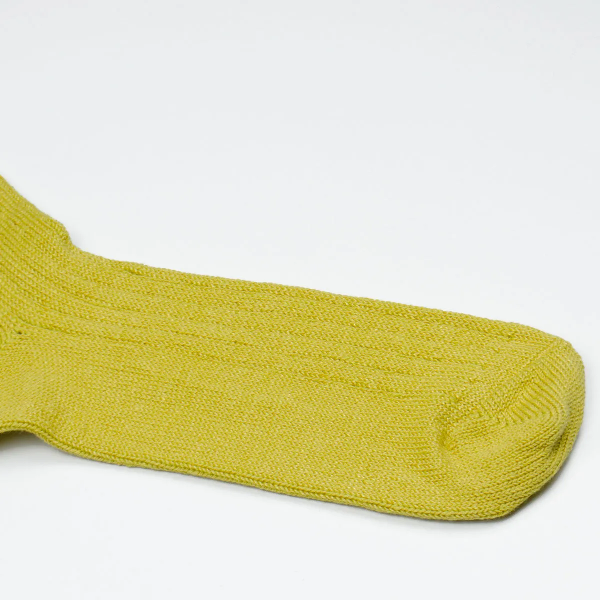 RoToTo - Linen Cotton Rib Socks - Yellow