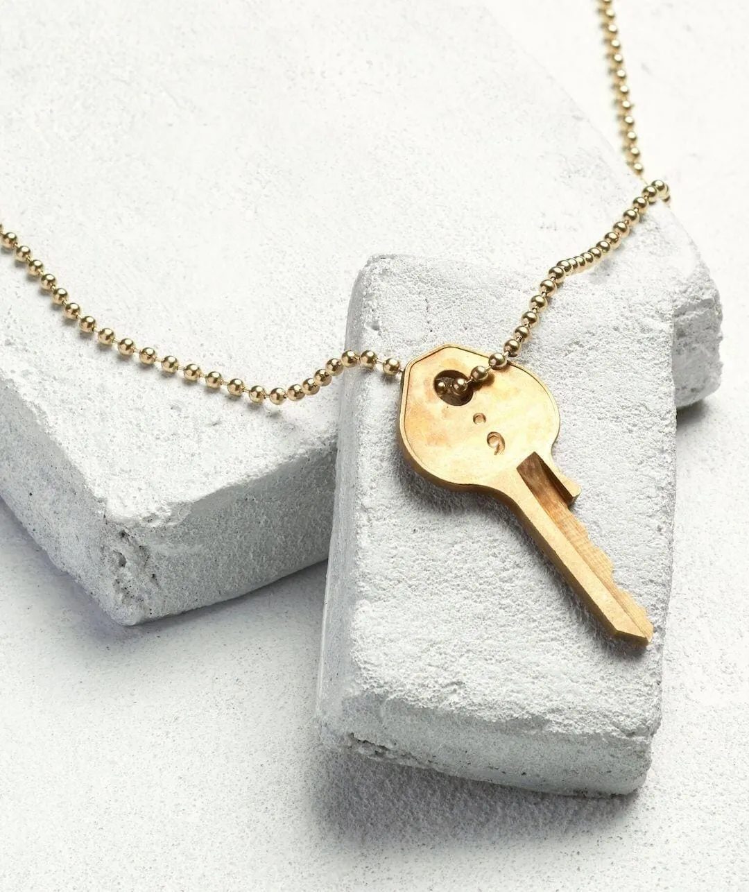 Semicolon Classic Ball Chain Key Necklace