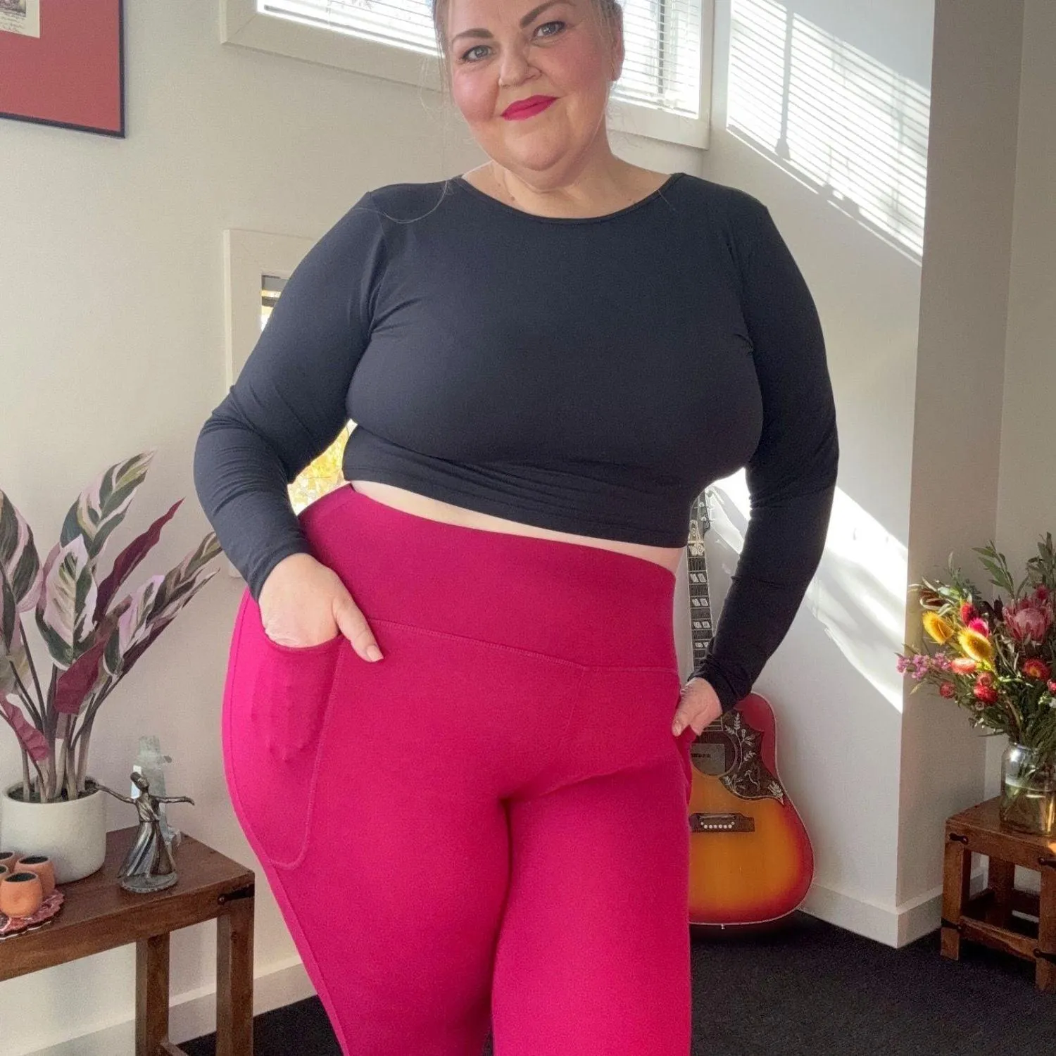 Squat Proof Short Leggings - Raspberry Pie