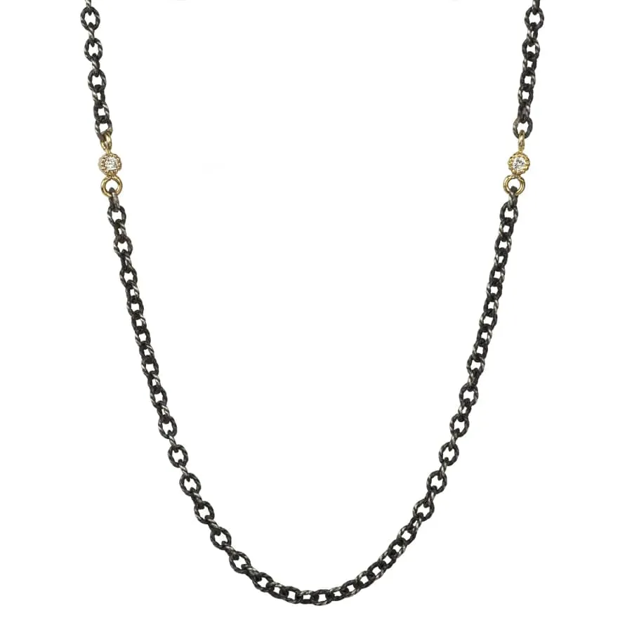 SUNEERA BLACK RHODIUM AND STERLING SILVER 24 INCH ZALIA CABLE CHAIN