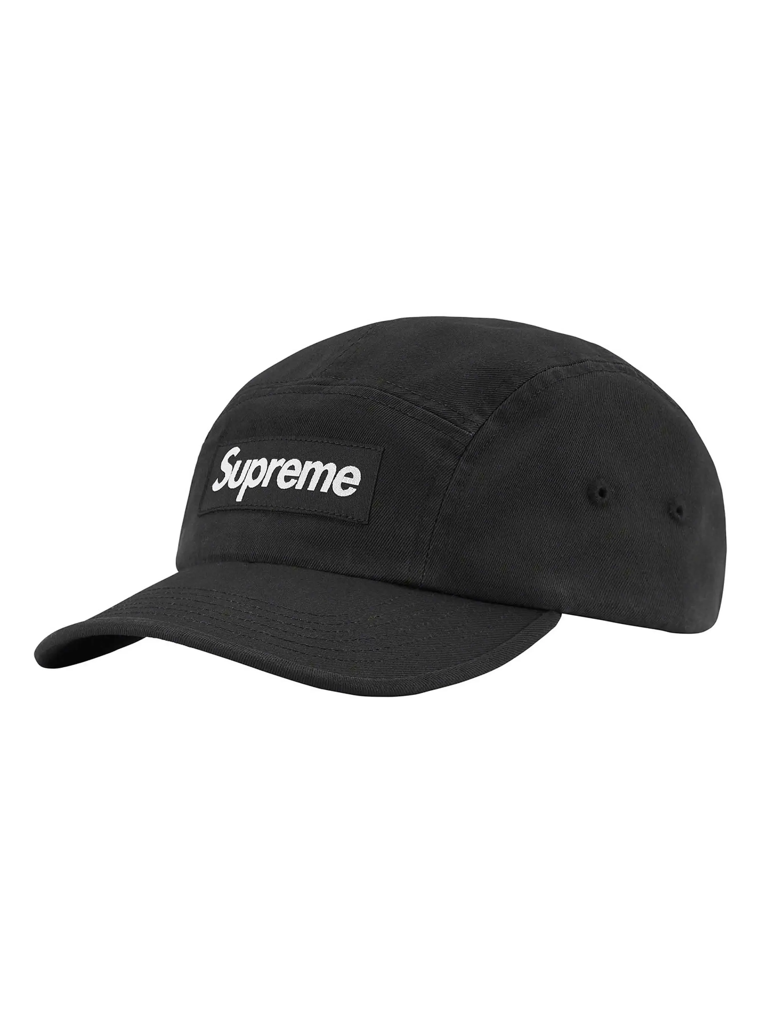 Supreme Washed Chino Twill Camp Cap Black (FW22)