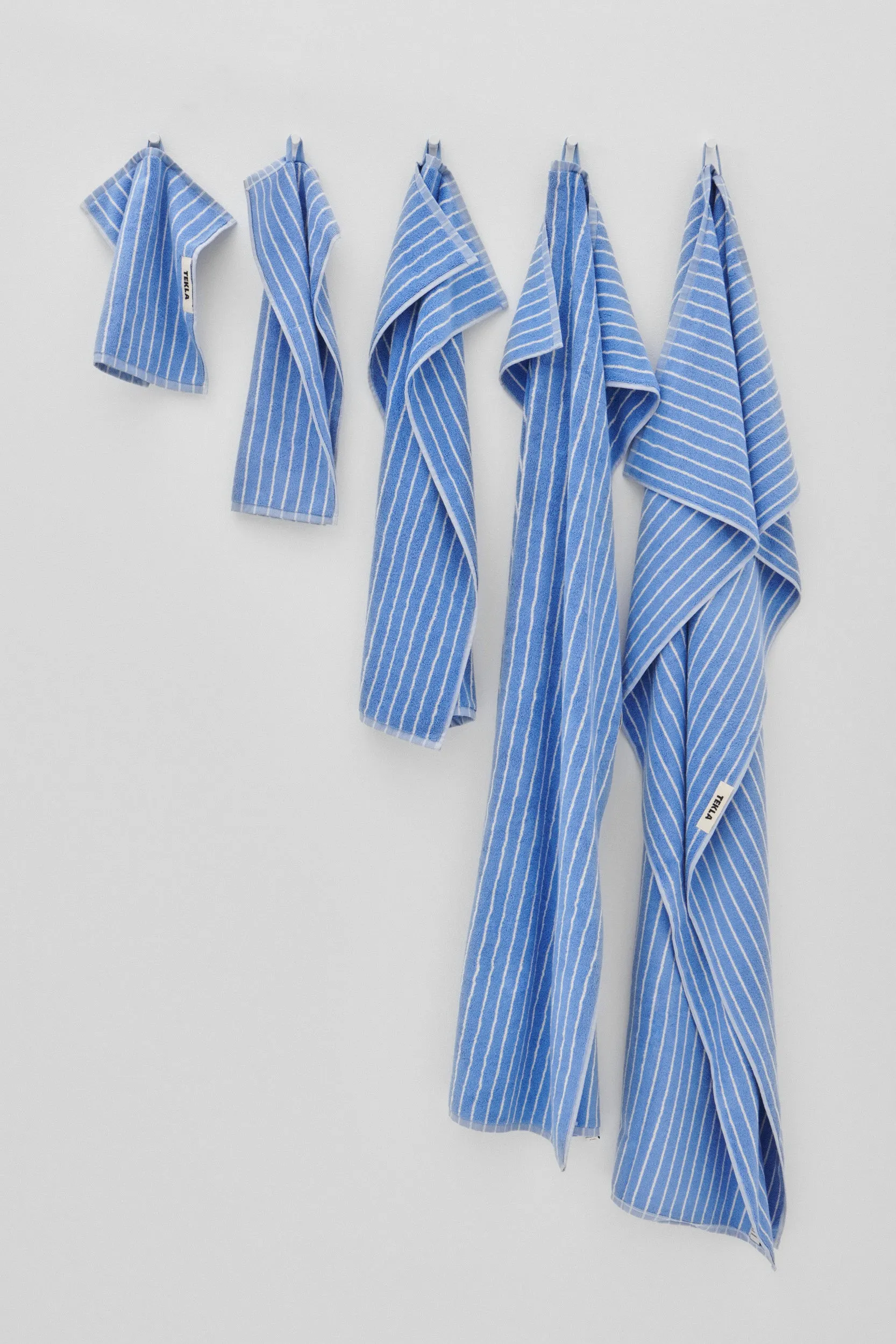 Terry Guest Towel Clear Blue Stripes