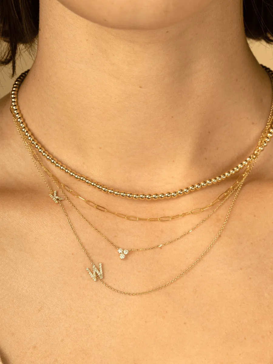 The Diamond Initial Necklace 14K - 3 Letters