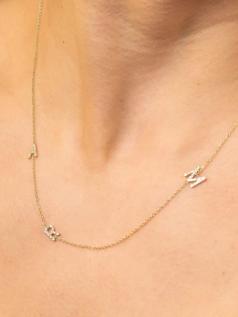 The Diamond Initial Necklace 14K - 3 Letters