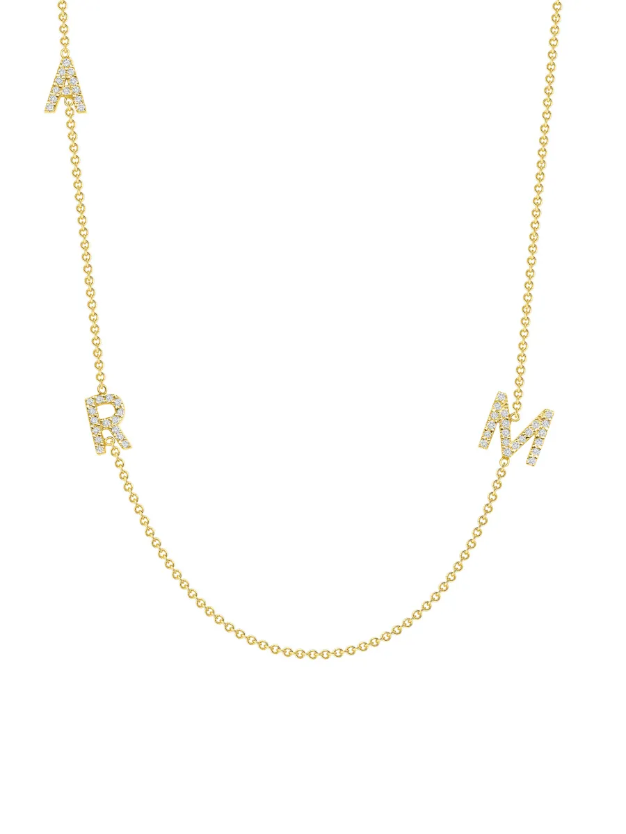 The Diamond Initial Necklace 14K - 3 Letters