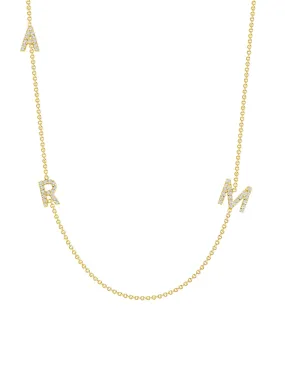 The Diamond Initial Necklace 14K - 3 Letters