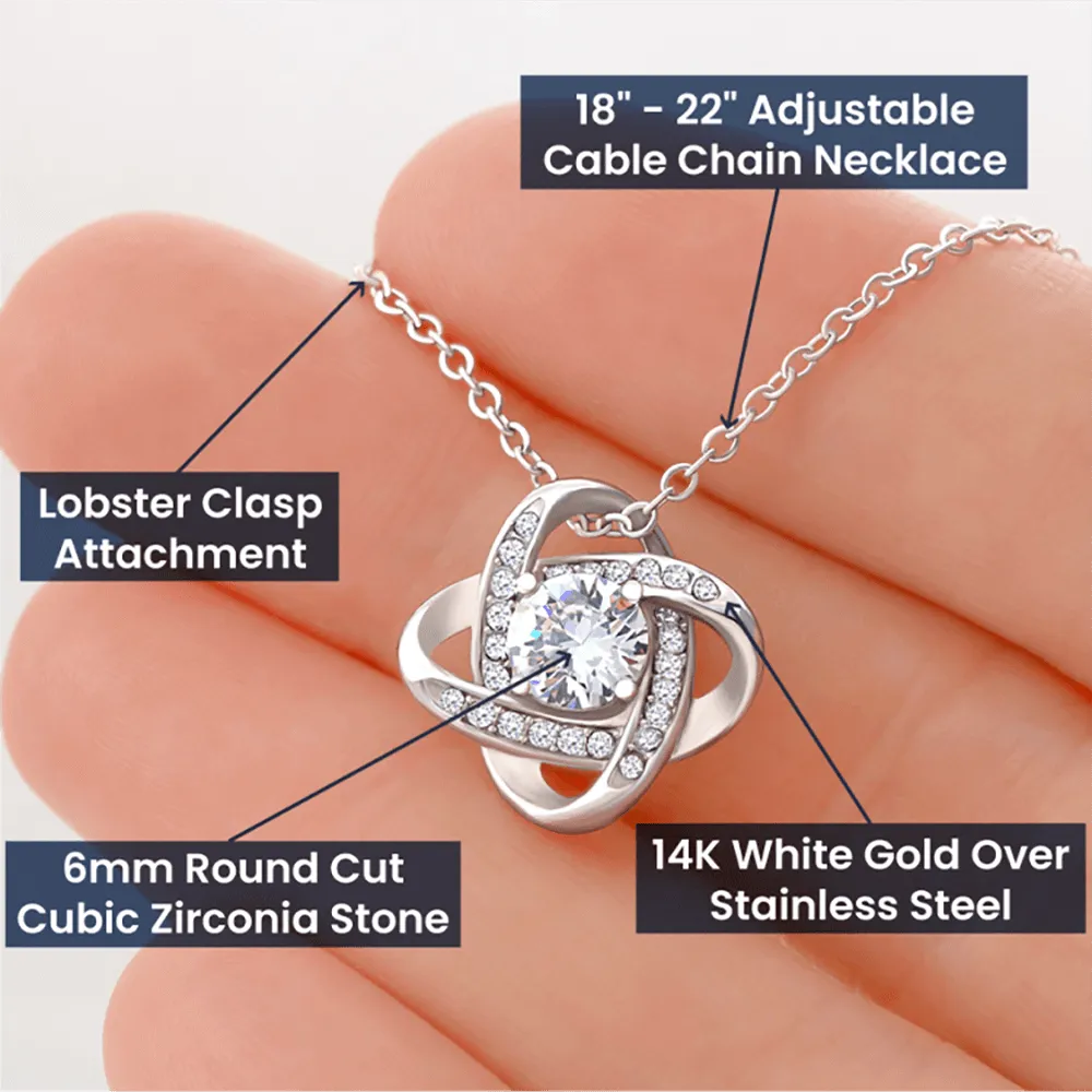 To My Soulmate Gift, They Led Me Straight To You Romantic Love Knot Necklace