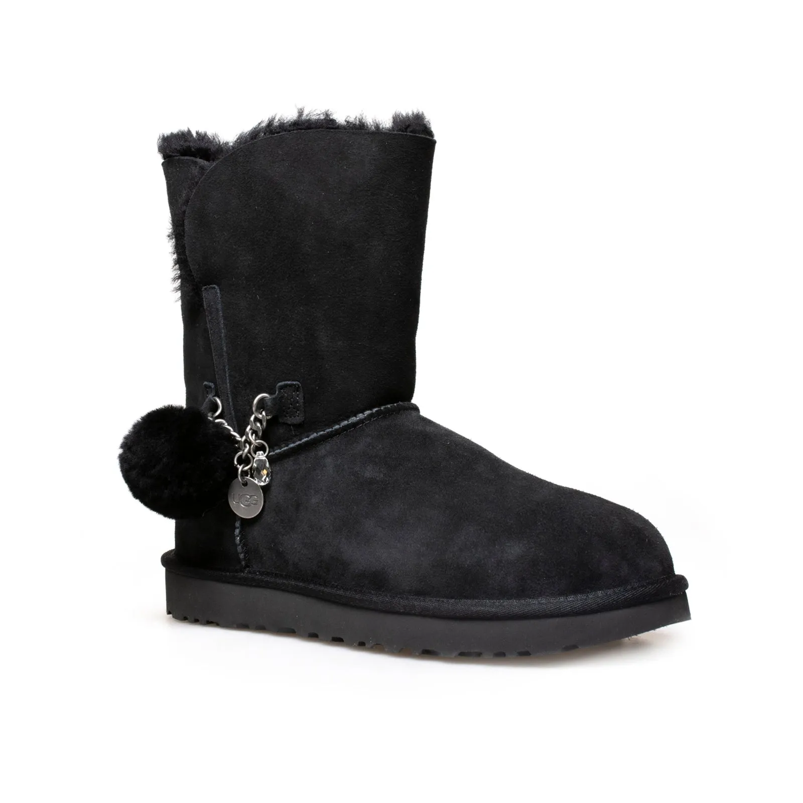 UGG Classic Short Charm Black Boots - Women's