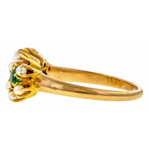 Victorian Emerald & Pearl Ring