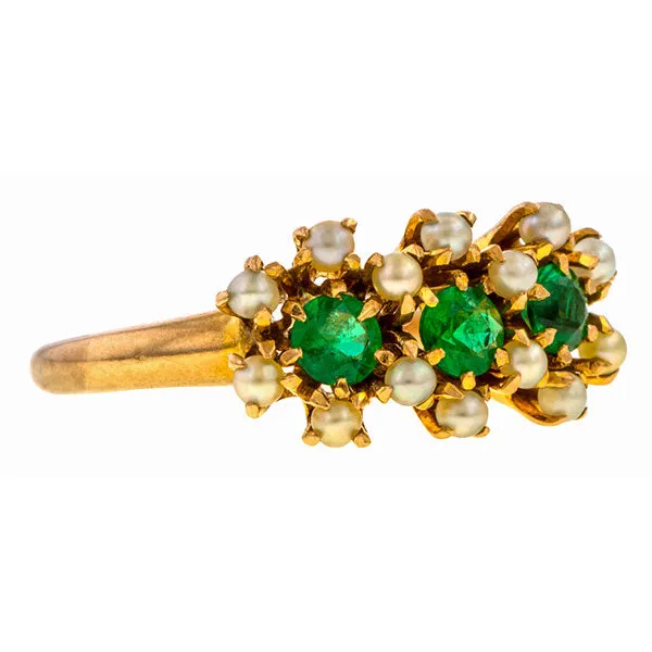 Victorian Emerald & Pearl Ring