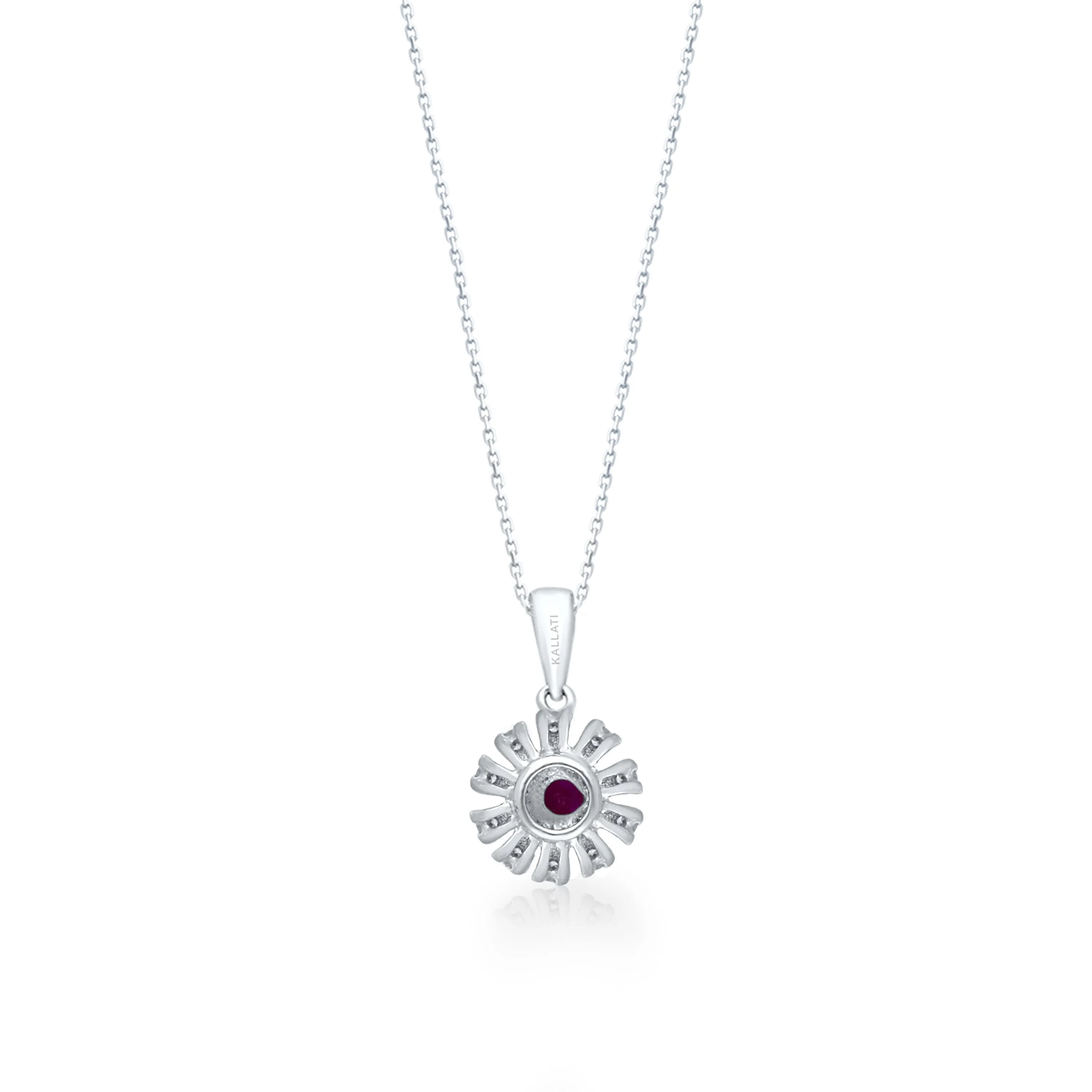 White Gold Ruby & Diamond Heirloom Pendant